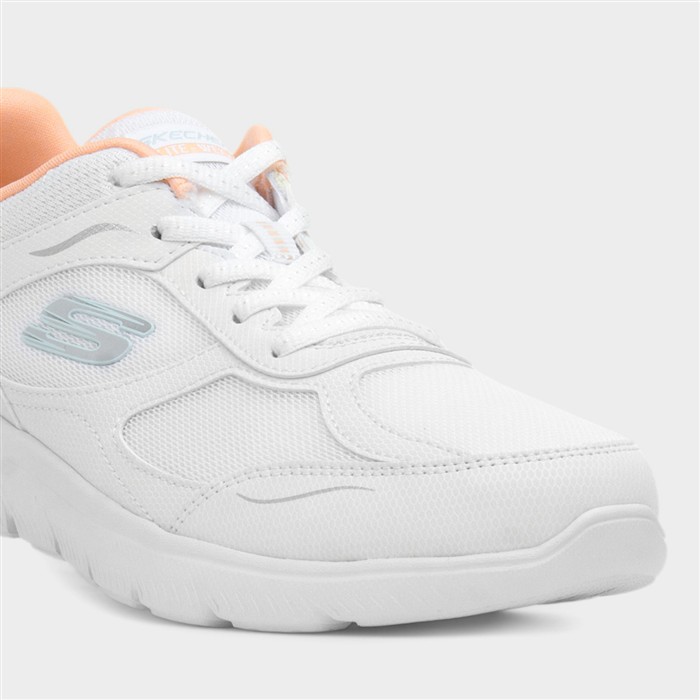 Summits Womens White Lace Up Trainer