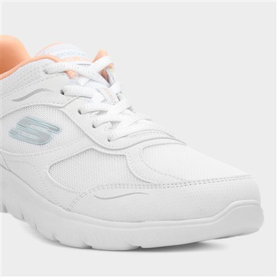 Summits Womens White Lace Up Trainer