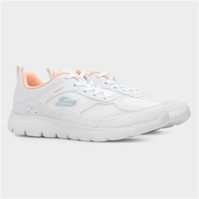 Summits Womens White Lace Up Trainer