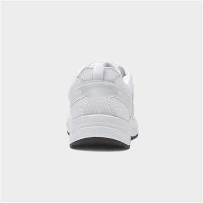 Womens White & Silver Lace Up Trainer