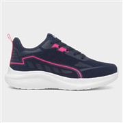 XL Womens Navy & Pink Lace Up Trainer (Click For Details)