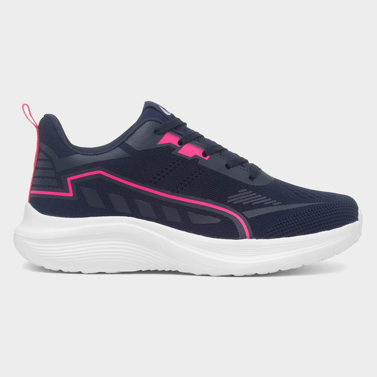 Womens Navy & Pink Lace Up Trainer