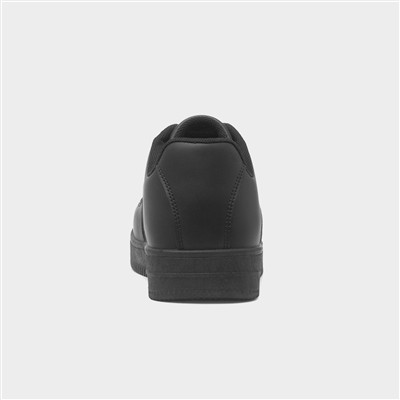 Women's Black Lace Up Casual Trainers