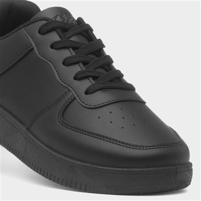 Women's Black Lace Up Casual Trainers