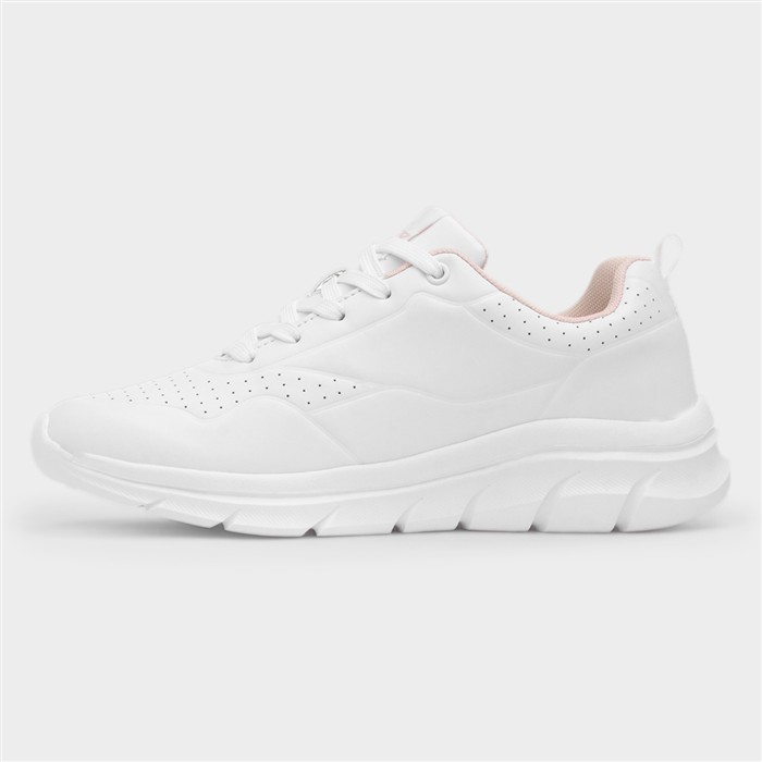 Stardust Womens White Lace Up Trainer