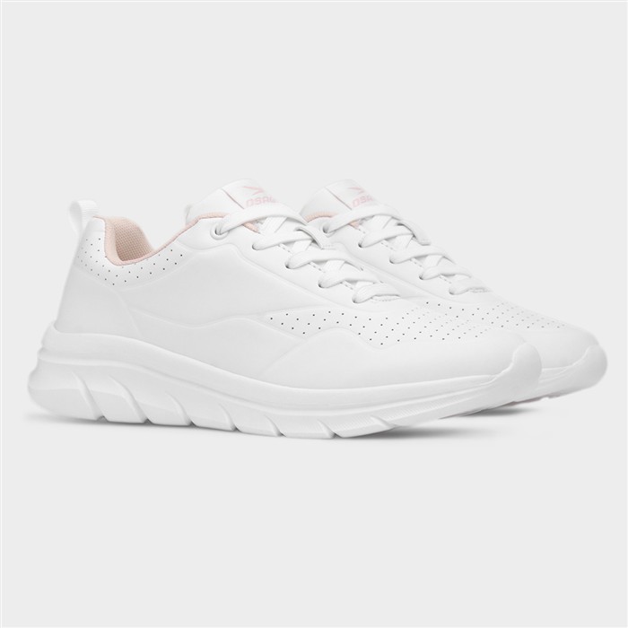 Stardust Womens White Lace Up Trainer
