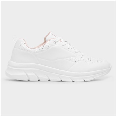 Stardust Womens White Lace Up Trainer