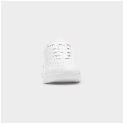 Stardust Womens White Lace Up Trainer