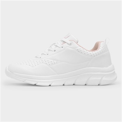 Stardust Womens White Lace Up Trainer