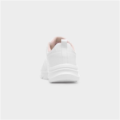 Stardust Womens White Lace Up Trainer