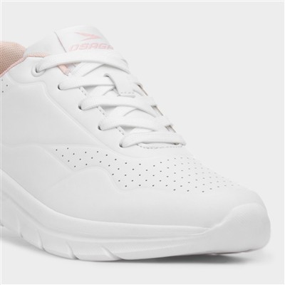 Stardust Womens White Lace Up Trainer