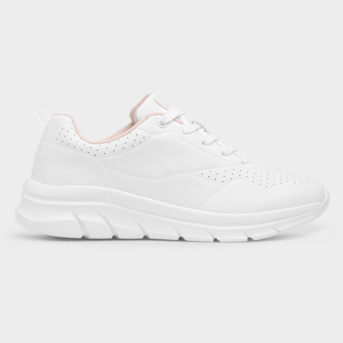 Stardust Womens White Lace Up Trainer