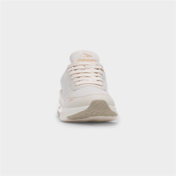 Triton Womens Beige Lace Up Trainer