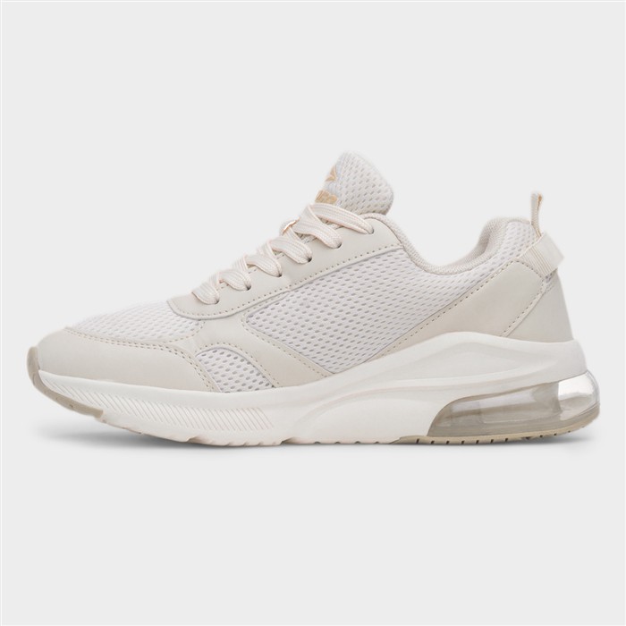 Triton Womens Beige Lace Up Trainer