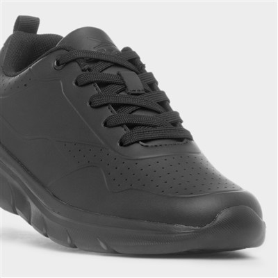 Stardust Womens Black Lace Up Trainer
