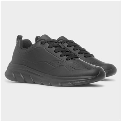 Stardust Womens Black Lace Up Trainer