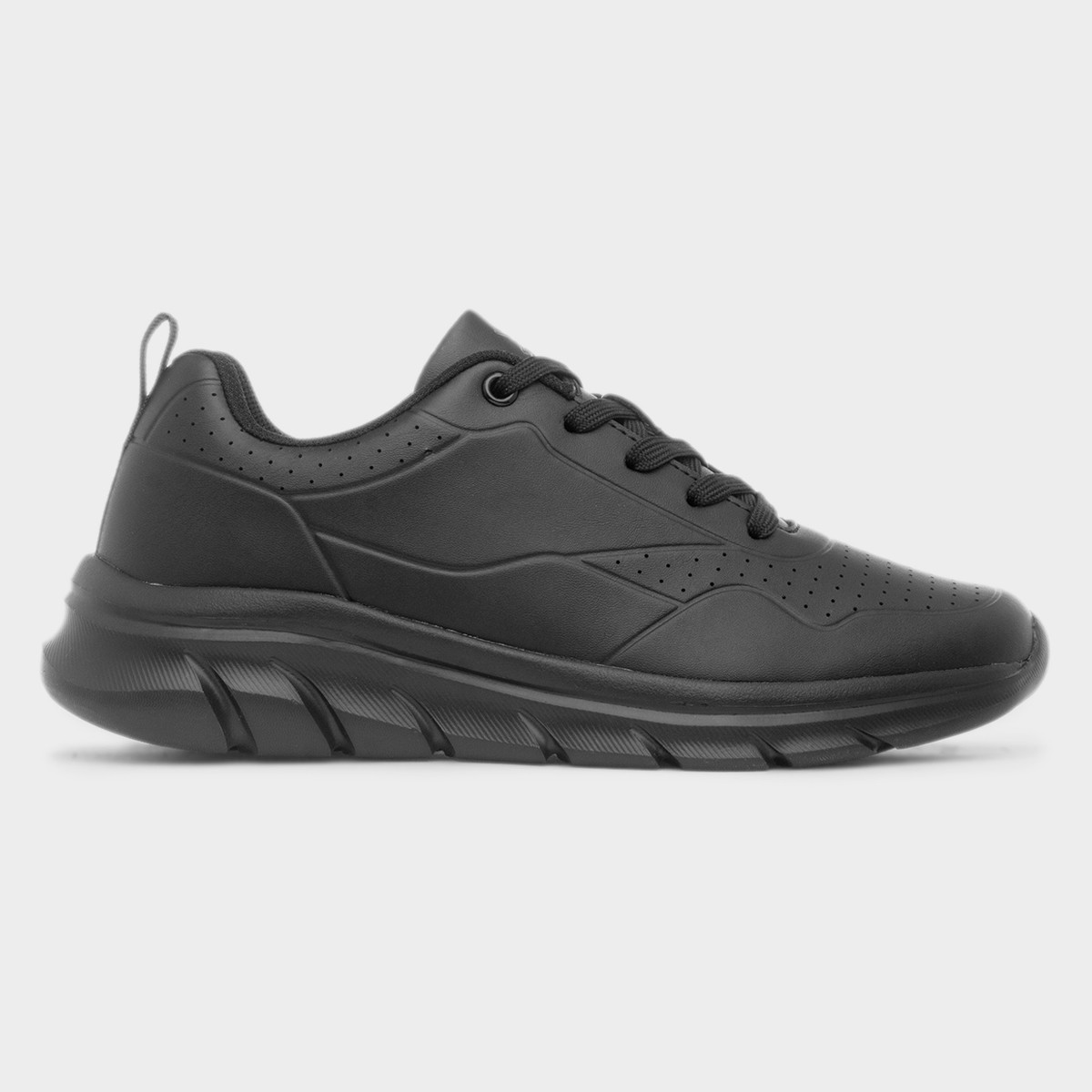 Stardust Womens Black Lace Up Trainer