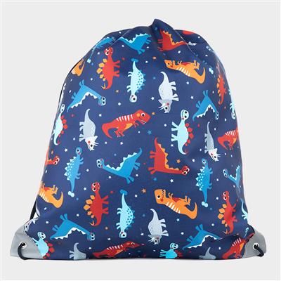 Kids Navy Dinosaur Print Plimsoll Bag