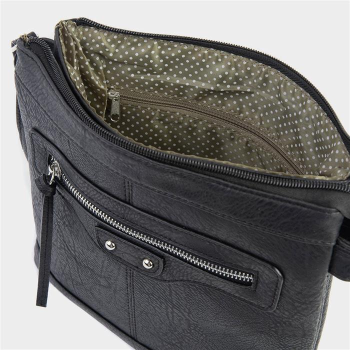 Black Zip Detail Handbag