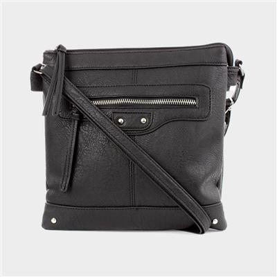 Connie Black Zip Detail Handbag