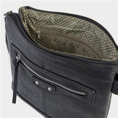 Connie Black Zip Detail Handbag