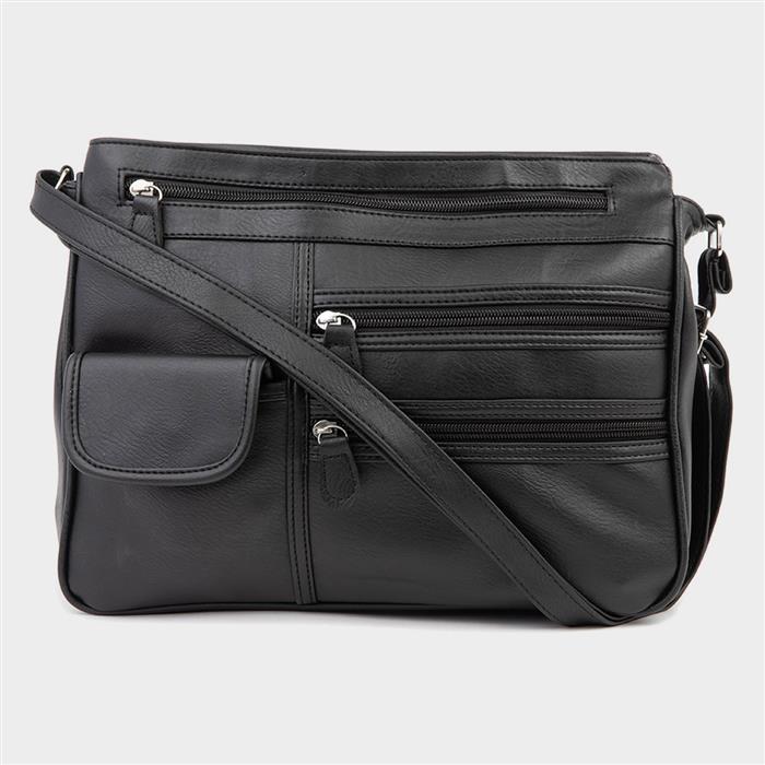 Organiser Shoulder Bag in Black