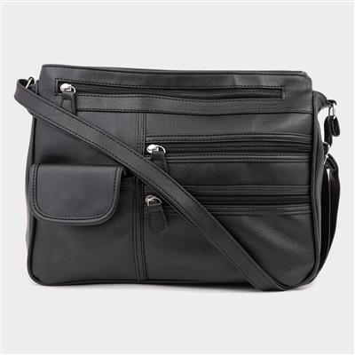 Lilley Organiser Shoulder Bag in Black-90279 | Shoe Zone