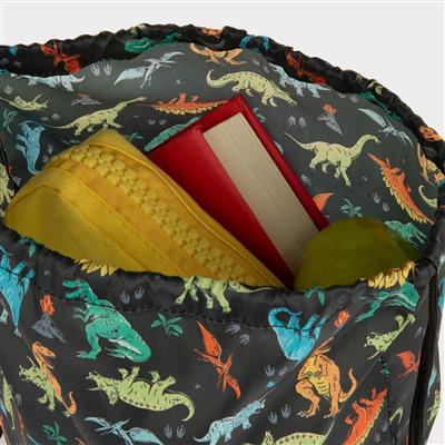 Dawley Black Dinosaur Print Plimsoll Bag