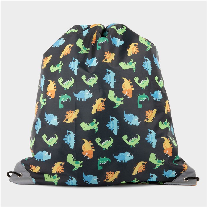 XL Kids Black Dinosaur Print Pump Bag-90298 | shoezone