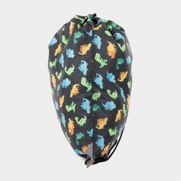Kids Black Dinosaur Print Pump Bag
