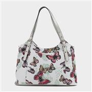 Lilley White Butterfly Printed Shoulder Bag (Click For Details)