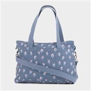 Lilley Womens Denim Blue Floral Bag (Click For Details)