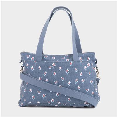 Carmen Womens Denim Blue Floral Bag