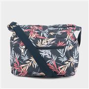 Lilley Womens Navy Tropical Leaf Cross Body Bag (Click For Details)