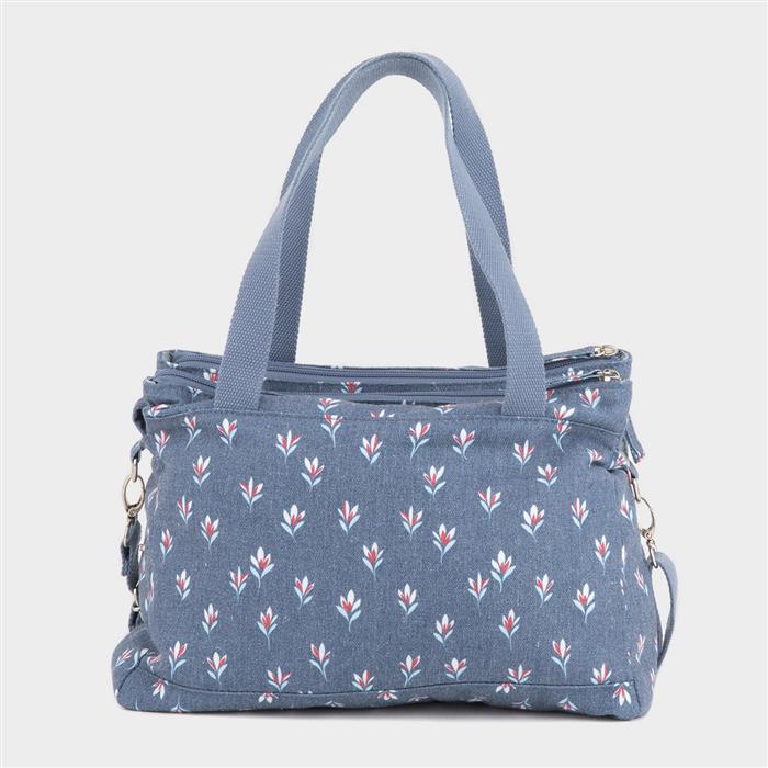 Womens Denim Blue Floral Bag