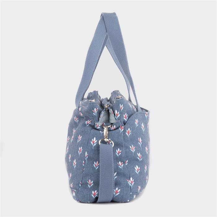 Womens Denim Blue Floral Bag