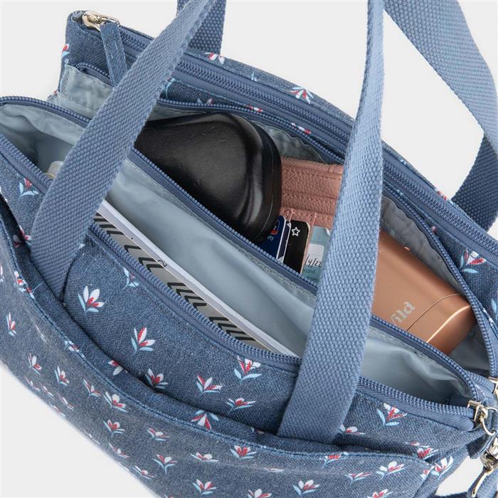 Womens Denim Blue Floral Bag
