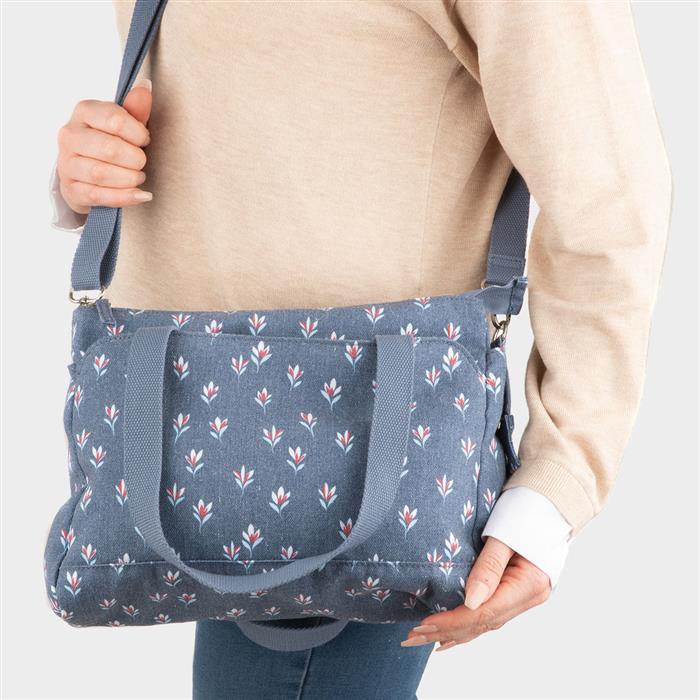 Womens Denim Blue Floral Bag