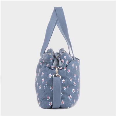 Womens Denim Blue Floral Bag