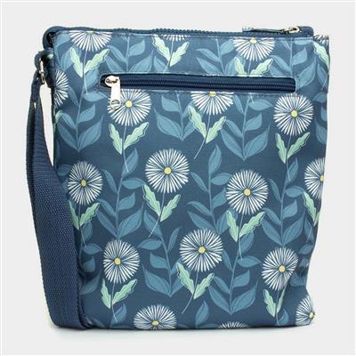 Blue & Floral Print Handbag