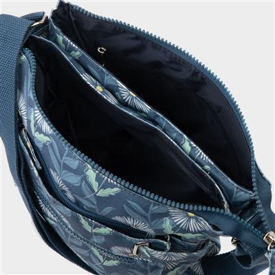 Blue & Floral Print Handbag