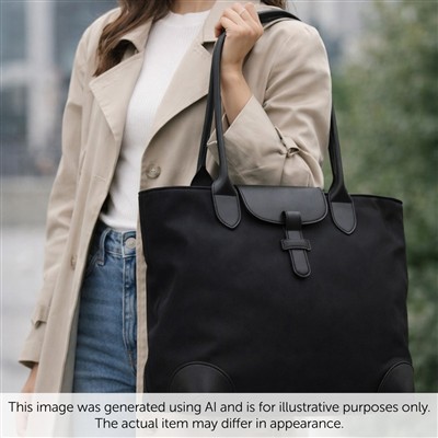 Womens Black Zip Up Handbag