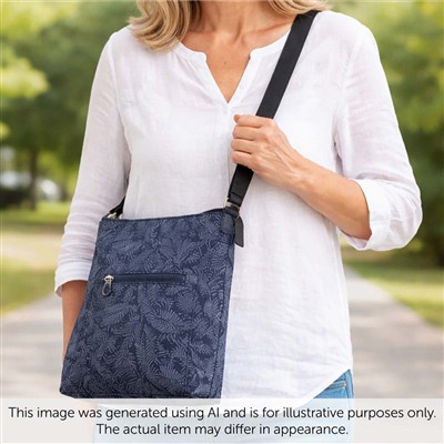 Blue Patterned Crossbody Bag