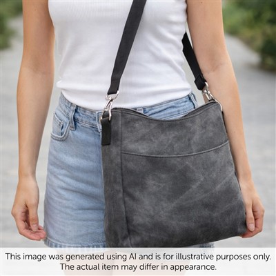 Womens Grey Crossbody Bag
