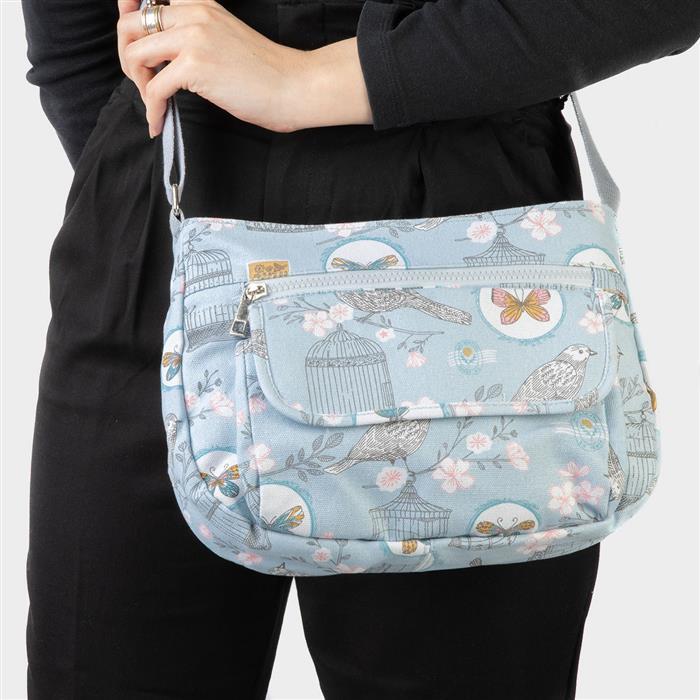 Frita Blue Bird Cage & Butterfly Cross Body Bag-90360 | shoezone