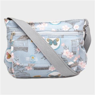 Frita Blue Bird Cage & Butterfly Cross Body Bag