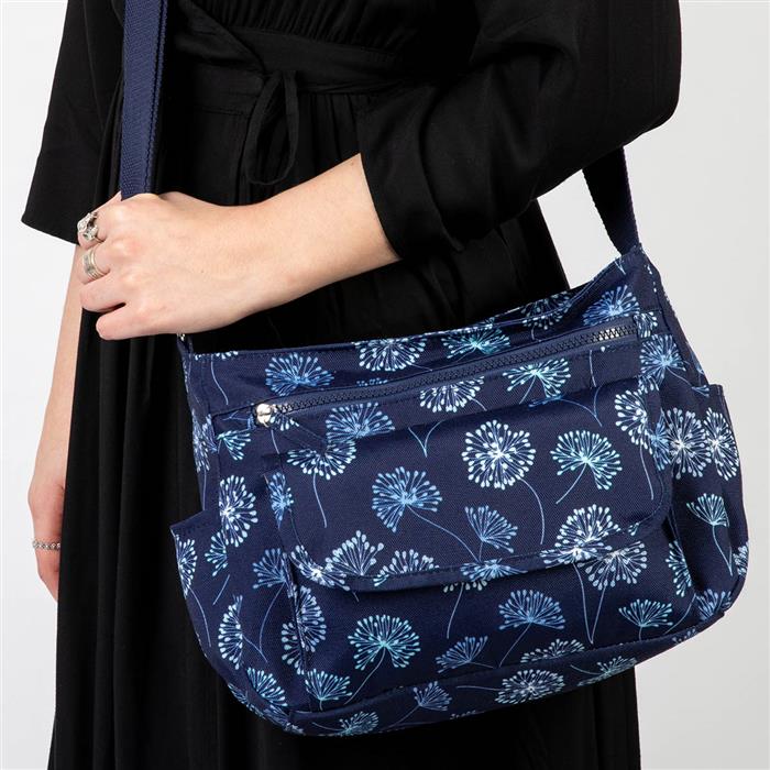 Blue Floral Cross Body Bag