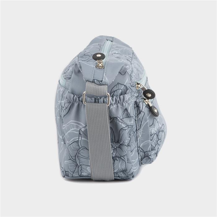Lilley Womens Grey Floral Cross Body Bag-90397 | shoezone