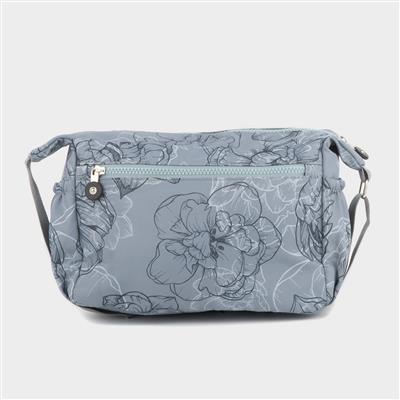 Womens Grey Floral Cross Body Bag