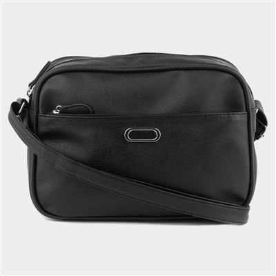 Womens Black Compartment Handbag